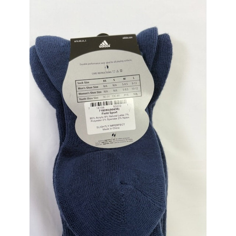 Adidas Soccer Socks 2 Pairs Dark Blue Unisex Size M, Mens 5-8.5/Womens 5-9.5