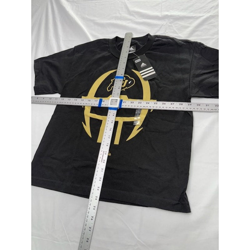 NWT Adidas Colorado Buffaloes T-Shirt Short Sleeve Crew Neck Black Mens Size L