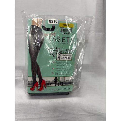 Assets By Sara Blakey Flipside Diamond Shaper Tights Black Womens Size 2