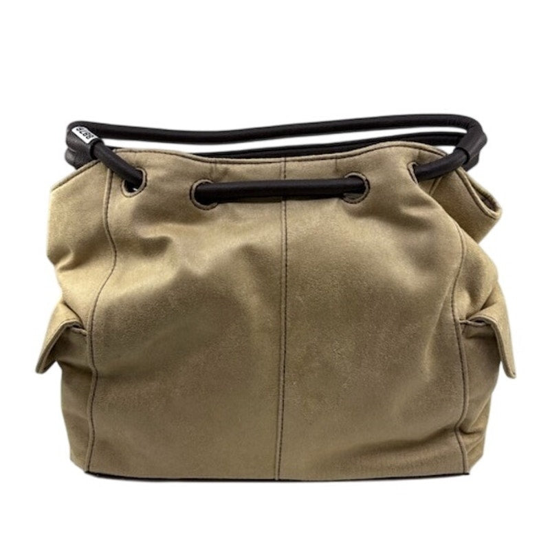 Estée Lauder Double Handle Handbag Tote Bag Side Pocket Beige/Dark Brown Womens
