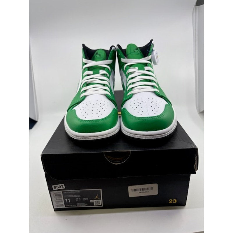 Nike Air Jordan 1 Mid Shoes DQ8426-301 Lucky Green White Black Mens Size 11
