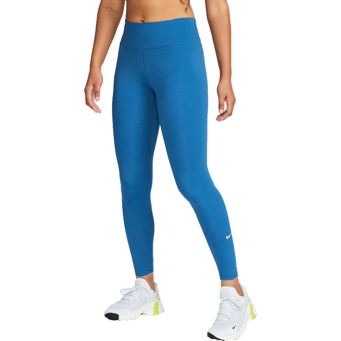 Nike Dri-FIT One High-Rise Leggings Full Length Tight Fit Blue Girls Size L