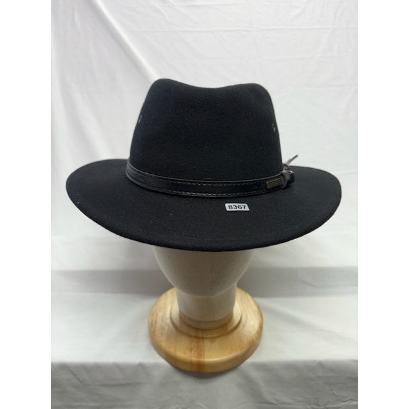 Pendleton Felt Fedora Hat Wool Leather Band Black Adult Mens/Womens Size M