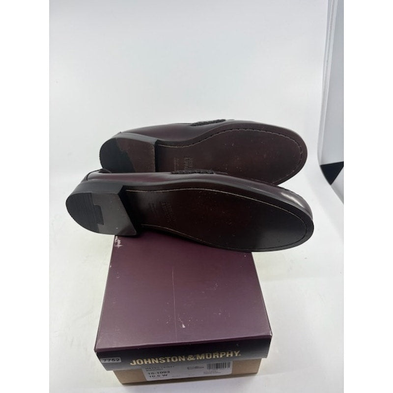 Johnston & Murphy Hayes Penny Loafer Shoes Leather Burgundy Mens Size 10.5 M