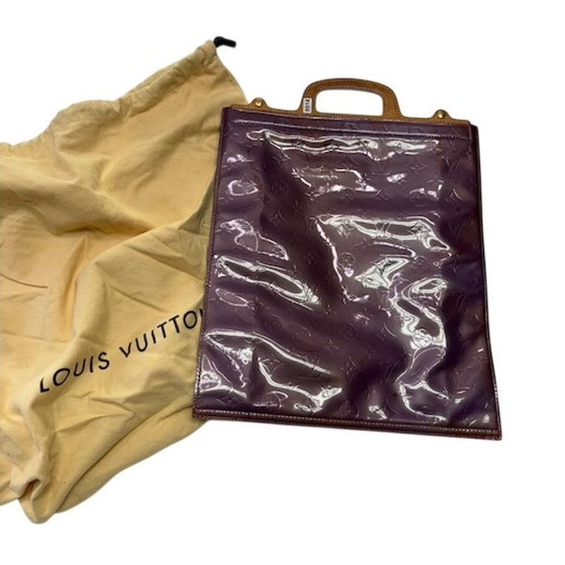 Louis Vuitton Clear Vinyl Hand Bag Leather Handle w/ Dust Bag Authentic Purple