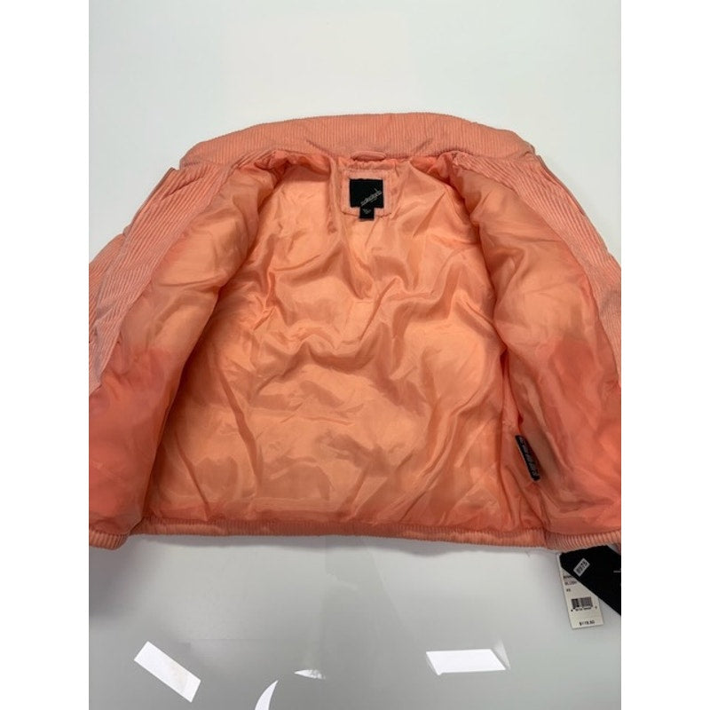 Collection B Cropped Corduroy Puffer Coat Full Zip Blush Womens Size XS