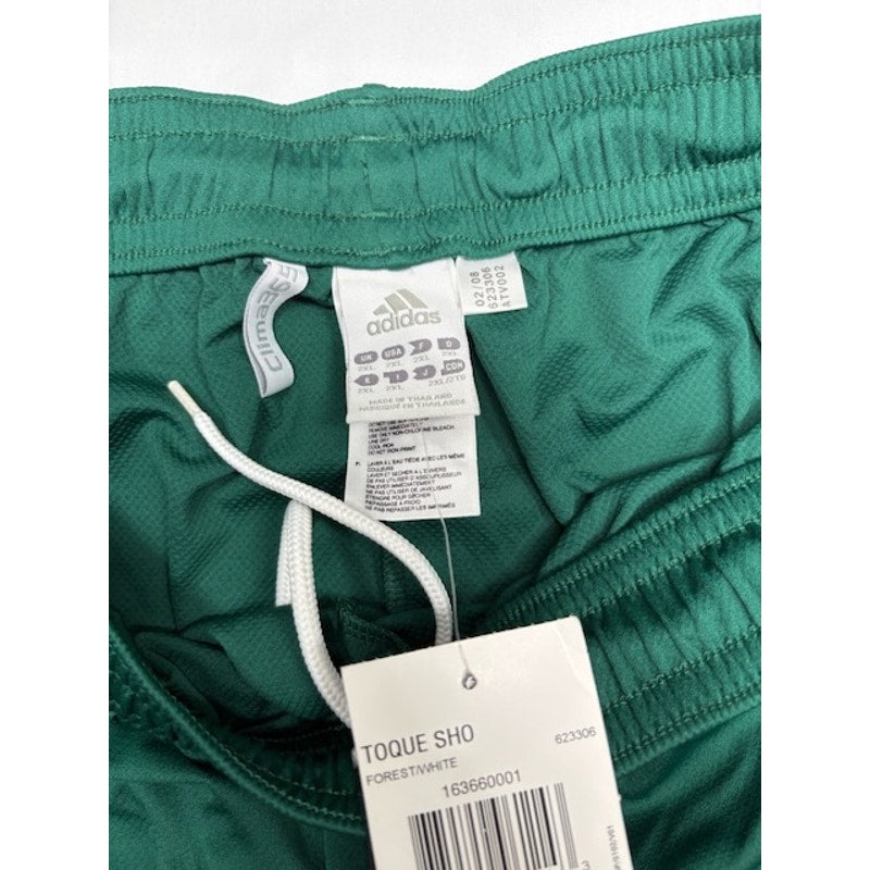 adidas Toque Sports Shorts Elastic Waist Pull-On Forrest/White Mens Size 2XL