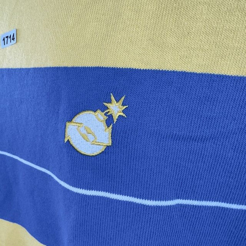 The Hundreds X Puma Polo Crew Shirt Olympian Blue Striped Blue Yellow Mens M