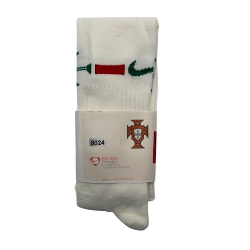 Nike Portugal Football Socks Knee-High Logo Print White Adult Size 8.5-12.5