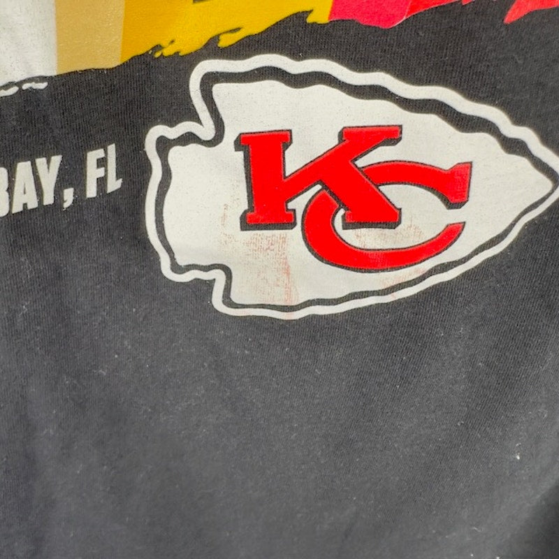 Nike Kansas City Chiefs Super Bowl LV Logo T-Shirt Long Sleeve Black Mens Size L