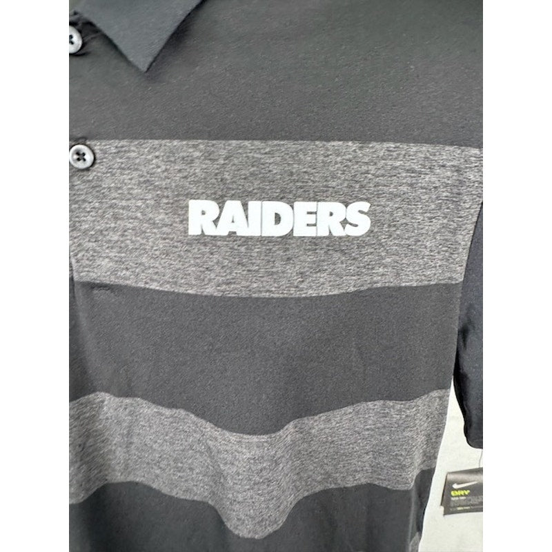 Nike Oakland Raiders Sideline Performance Polo Striped Shirt Gray Mens M