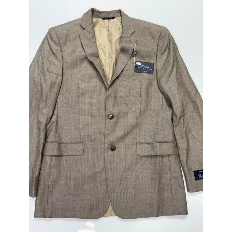Ralph by Ralph Lauren Blazer Houndstooth Two Button Tan/Blue Mens Size 42L