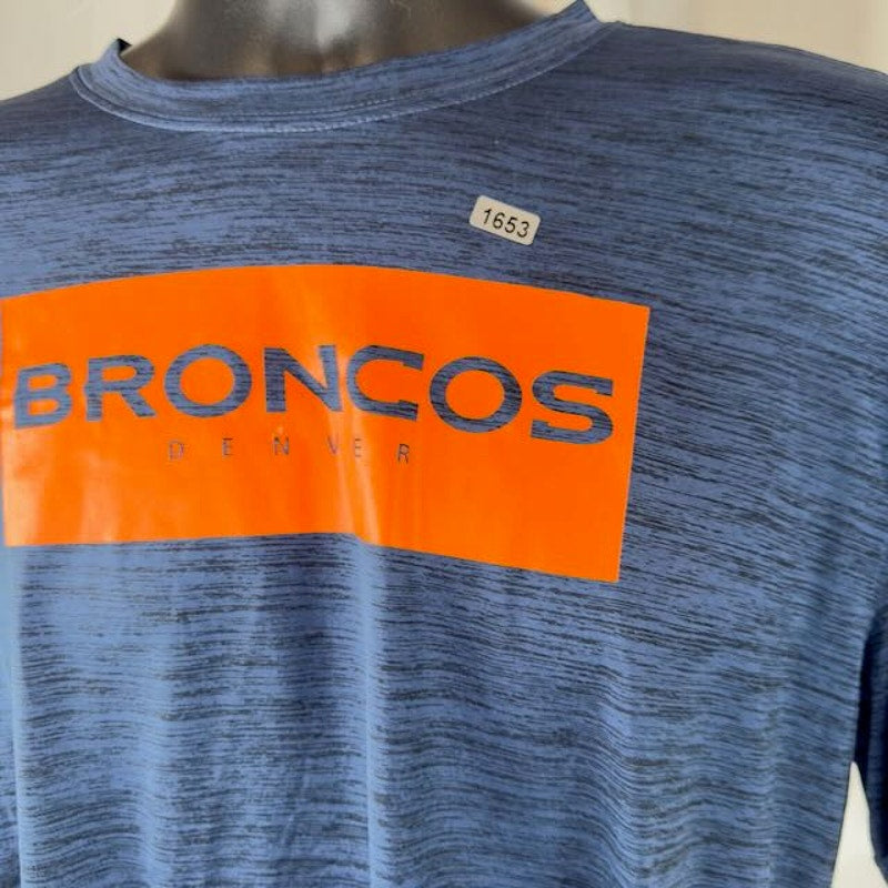 Nike NFL Nike Denver Broncos Training Performance T-Shirt Navy Blue Mens Size L