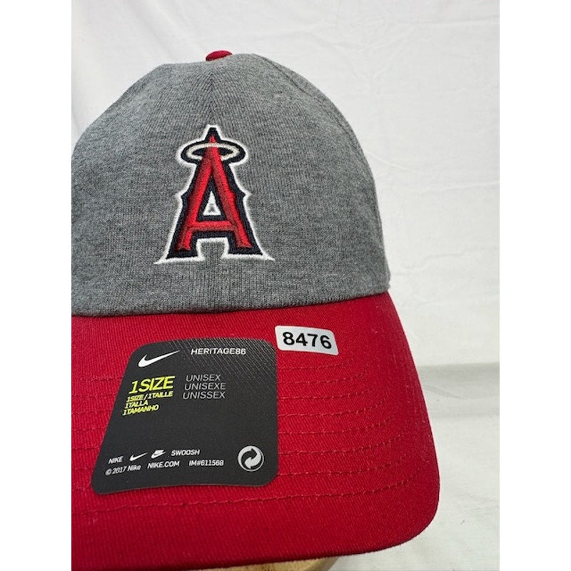 Nike Los Angeles Angels Adjustable MLB Cap Swoosh Gray Red Unisex OSFM