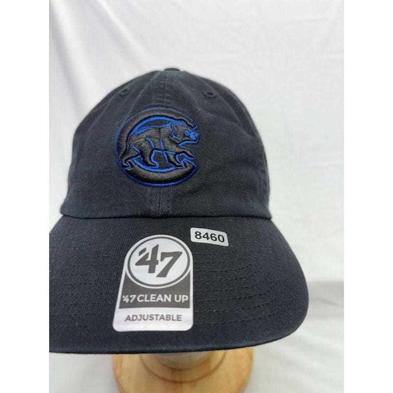 47 Brand Chicago Cubs Clean Up Adjustable Logo Black Baseball Cap Unisex OS