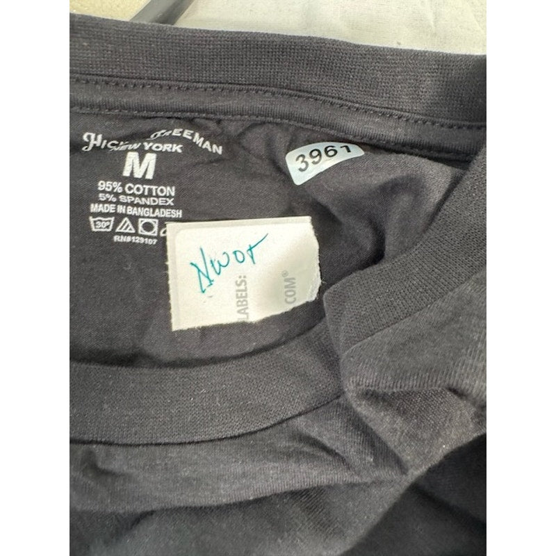 Hickey Freeman New York T-Shirt Short Sleeves Crew Neck Black Mens Medium