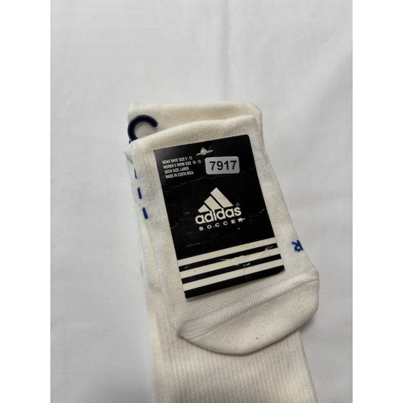 Adidas Formotion Soccer Socks Knee High Stripes White/Blue Size Large 9-13