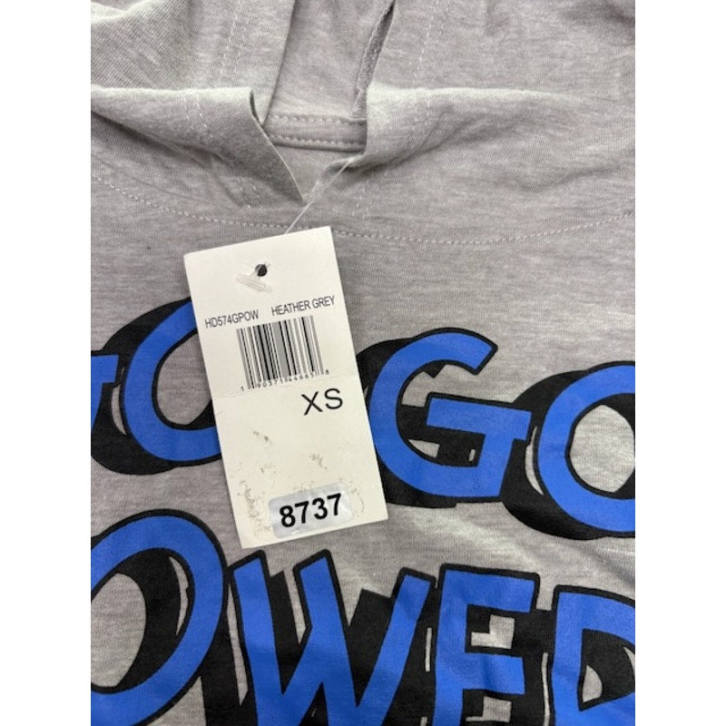 Mighty Morphin Power Rangers Go Go Graphic Hoodie Shirt Heather Gray Size XS