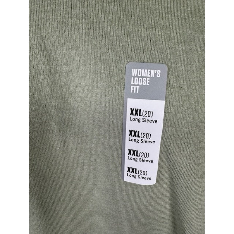Carhartt Long Sleeve Heavyweight Loose Fit T-Shirt Workwear Green Womens XXL