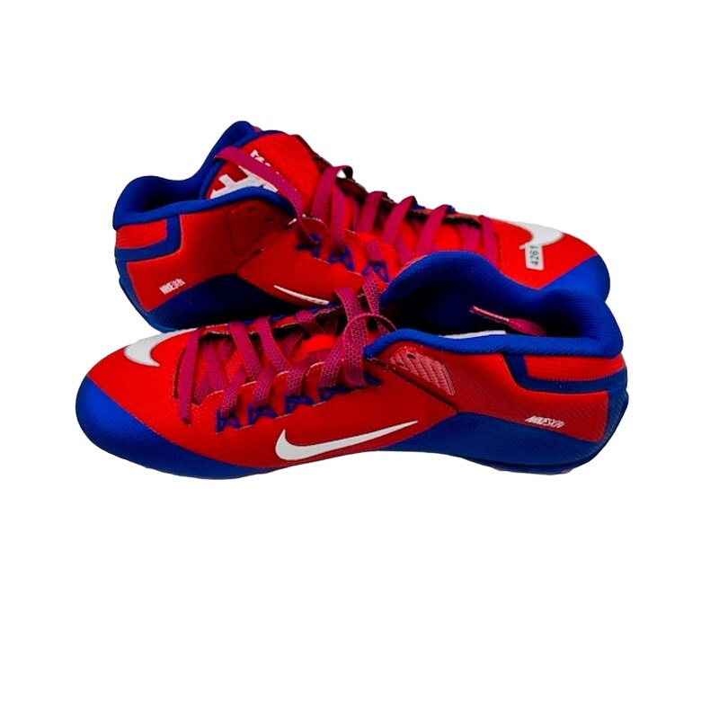 Nike Alpha Pro 2 TD 3/4 Mid Football Cleats 729444-604 Red Blue Mens 13