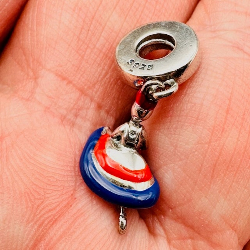 Cancan Dancer Dangle Charm Pendant 925 Sterling Silver Red Fits For Pandora