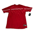 Nike Performance Shirt SS Crewneck Center Swoosh Stripe Red/White Mens Sz XL