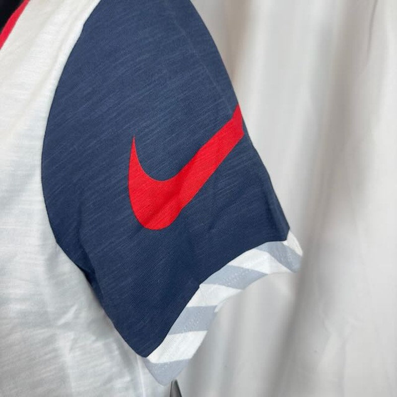 Nike Dri-Fit MLB Boston Red Sox Slub Two-Tone Logo T-Shirt White Womens Size XS