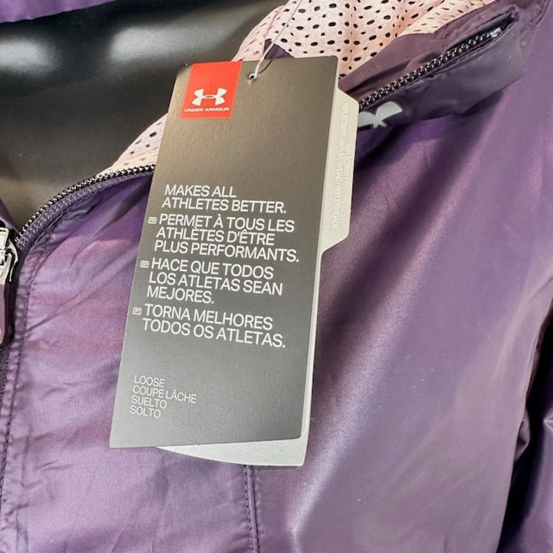 Under Armour Run True Jacket Full Zip Hooded Windbreaker Purple Womens Size S