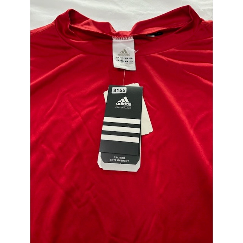 Adidas Adby Loose Short Sleeve Training Tee Crew Neck Red Mens Size 2XL