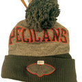 Mitchell & Ness NBA New Orleans Pelicans Pom Knit Beanie Black Gray Mens One Size