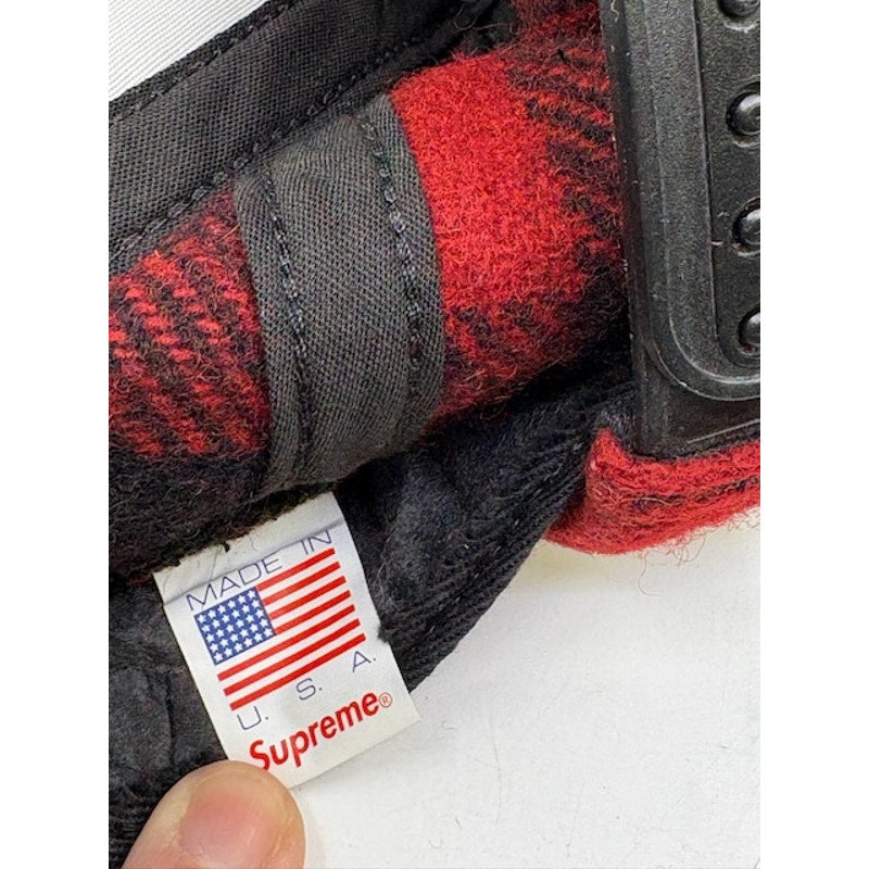 Supreme New York Plaid Wool Snapback Hat Streetwear Cap Red Black Size OS