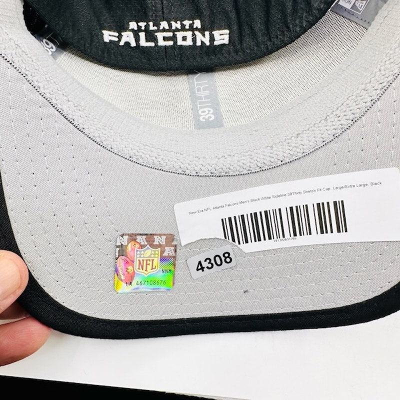 New Era 39Thirty Atlanta Falcons Baseball Cap Honeycomb Black Mens Size L/XL