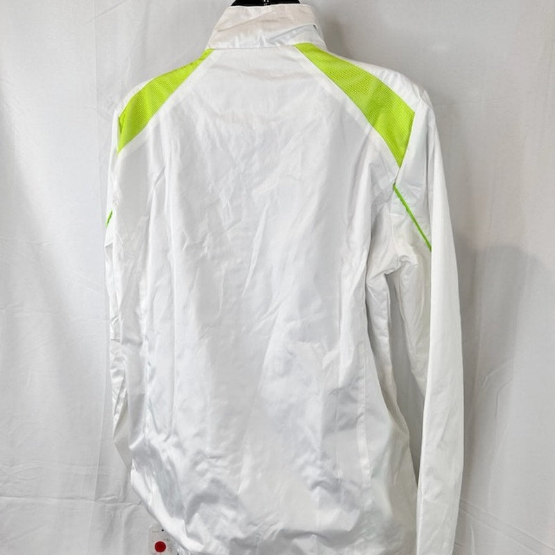 G III by Carl Banks NY Yankees Windbreaker Jacket Zip Up White Lime Womens L