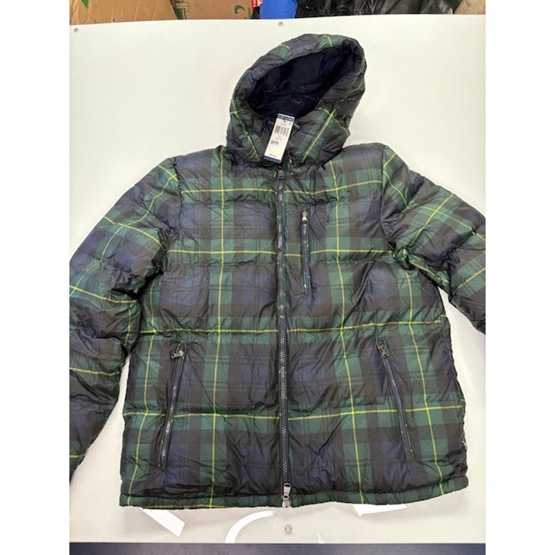 POLO Ralph Lauren Plaid Down Filled Hooded Puffer Jacket Green/Multi Mens XL