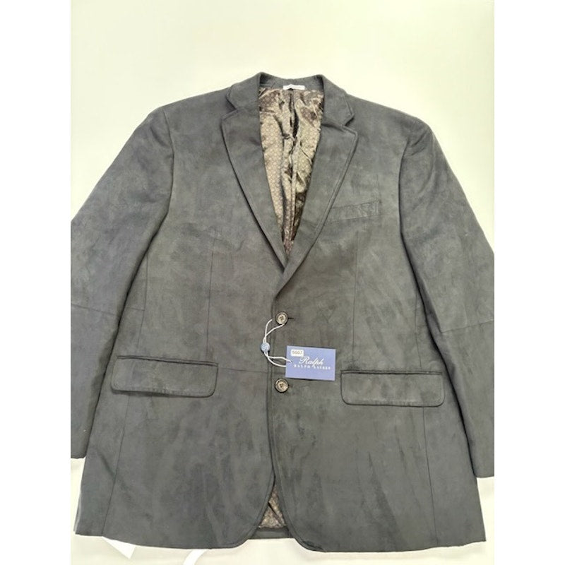 Ralph by Ralph Lauren Suede Blazer Jacket Two Button Black Mens Size 42R
