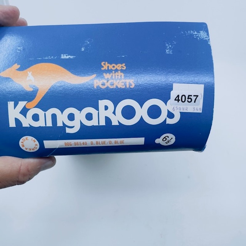 KangaROOS 80' Tennis Shoes Suede Double Strap Hook & Loop Dark Blue Kids 6.5