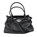 Christian Dior Leather Silver Hardware Handbag Snap Closure Black Womens Medium