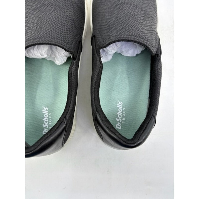 Dr. Scholl's Nova Slip-On Sneakers Faux Leather Shoes Black Womens Size 10M