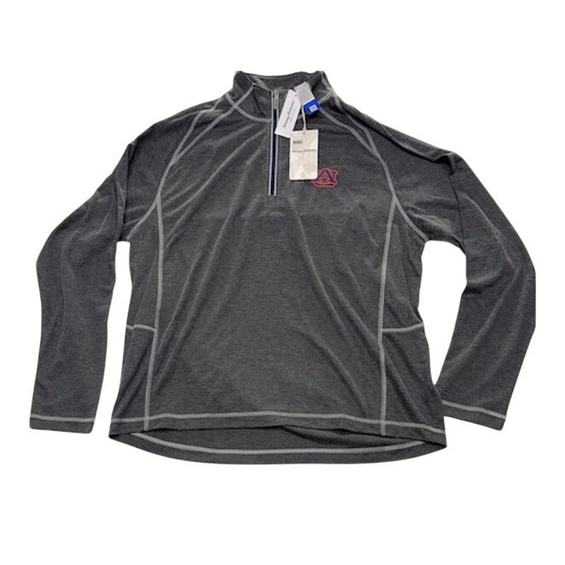 Tommy Bahama Firewall Half-Zip Sweatshirt Auburn Tigers Logo Gray Mens Sz L