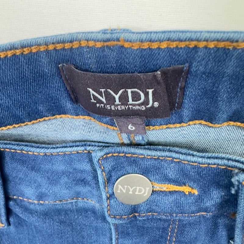 NYDJ Ami Ankle Tape-Trim Skinny Jeans Mid Rise Zip Fly Ladera Blue Womens 6