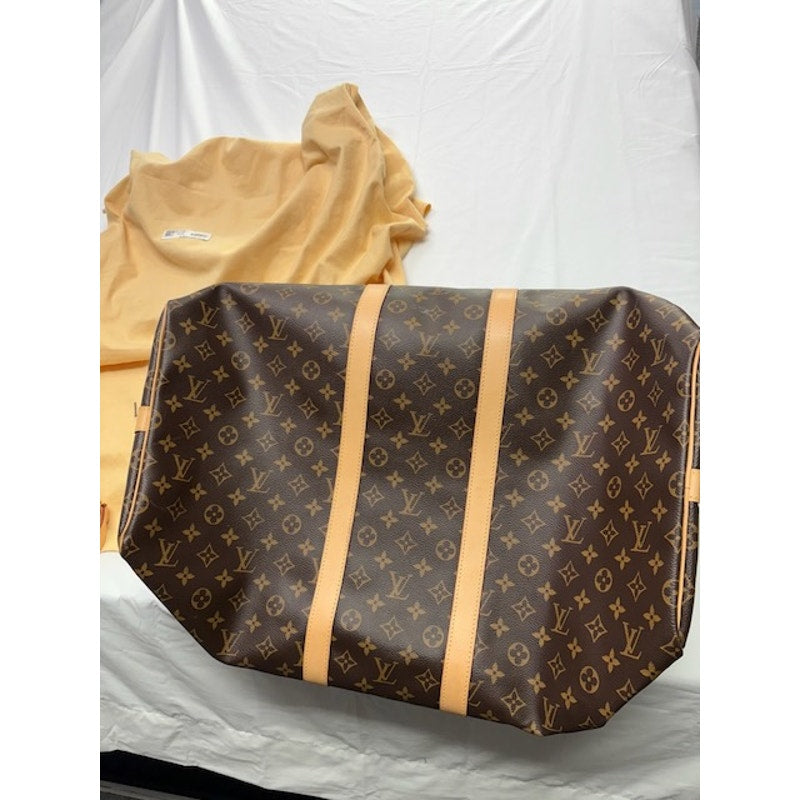 Louis Vuitton Keepall Bandouliere Monogram Duffle Travel Bag W/ Strap Brown