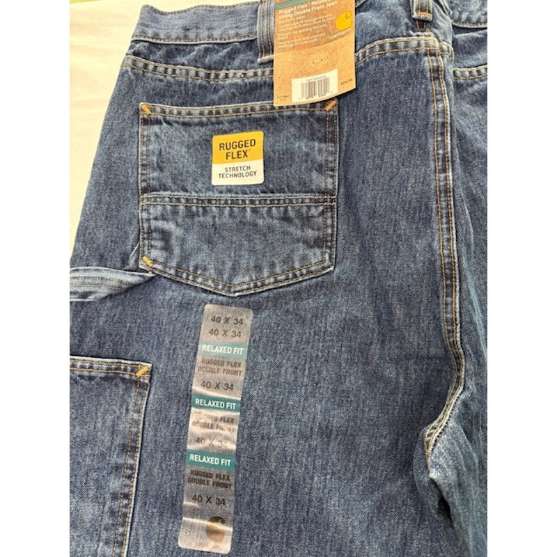 Carhartt Utility Jeans Relaxed Fit Rugged Flex Denim Blue Mens Size 40x34