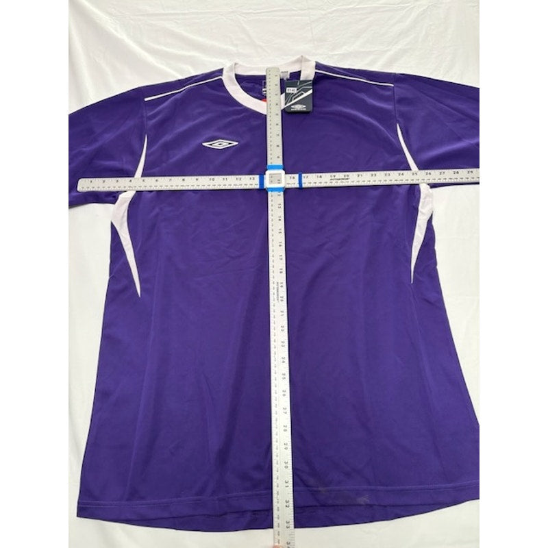 Umbro Azul Soccer Jersey Shirt Short Sleeve V-Neck Purple/White Mens Size L