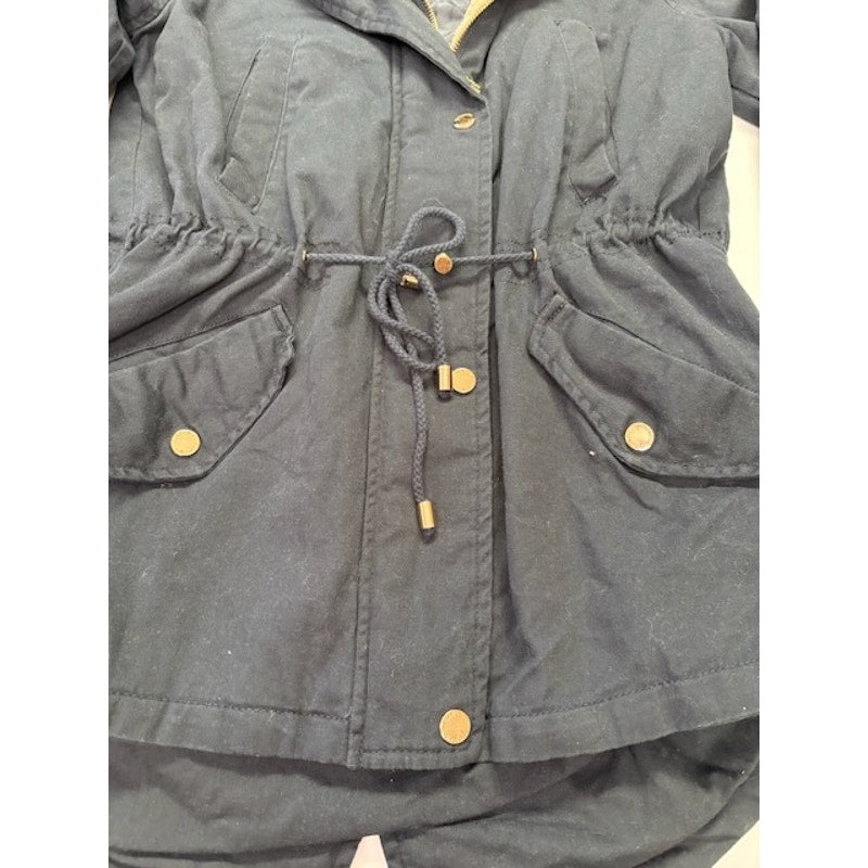 Collection B Lightweight Twill Hooded Anorak Jacket Graphite Womens Size S