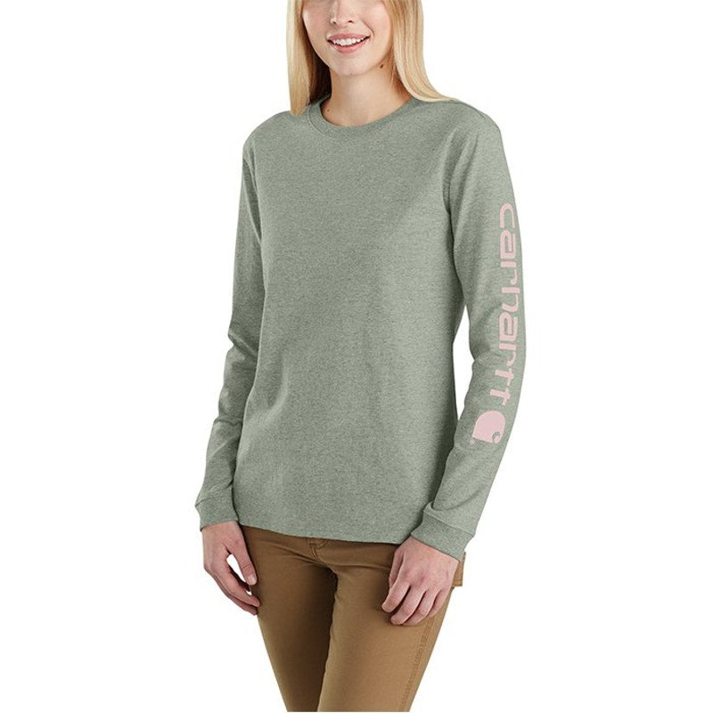 Carhartt Long Sleeve Heavyweight Loose Fit T-Shirt Workwear Green Womens XXL