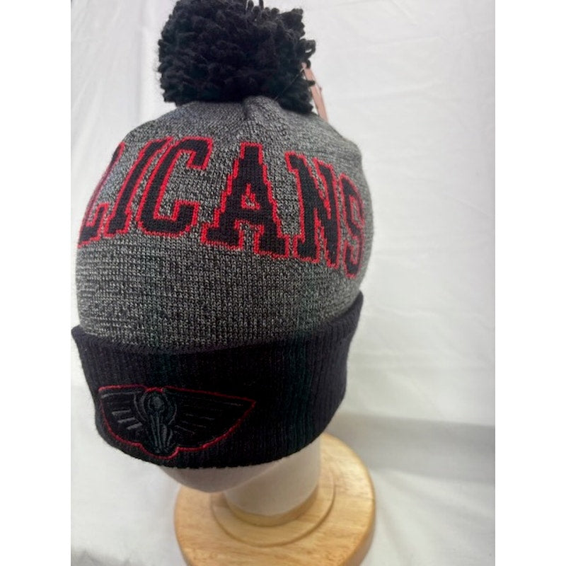 Mitchell & Ness New Orleans Pelicans Beanie Pom Knit Hat NBA Gray OSFM
