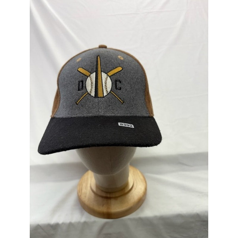 Billy Reid Wool Baseball Hat Leather Strap Cap Gray Brown Adult Size L/XL
