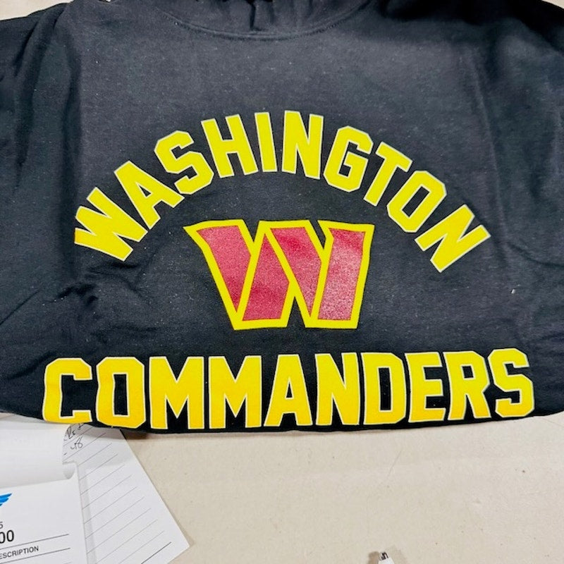 Campus Colors Washington Commanders Hoodie Sweatshirt Black Mens Medium