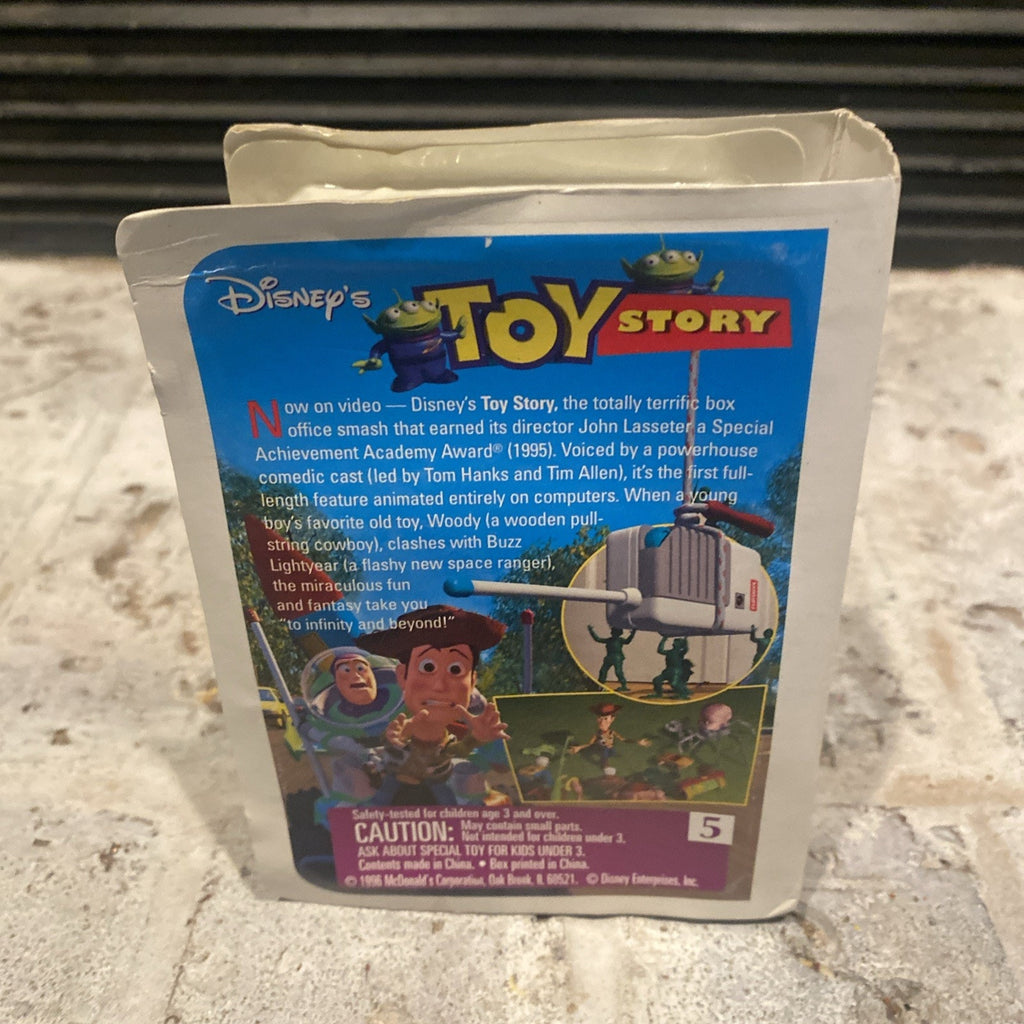 1996 McDonald’s Happy Meal toy, Toy Story, Disney VHS style box Vintage Woody