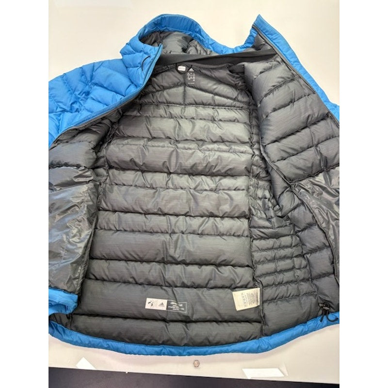 Adidas Climaheat 700+ Down Hooded Puffer Jacket Coat Blue Womens Size 46/48 UK